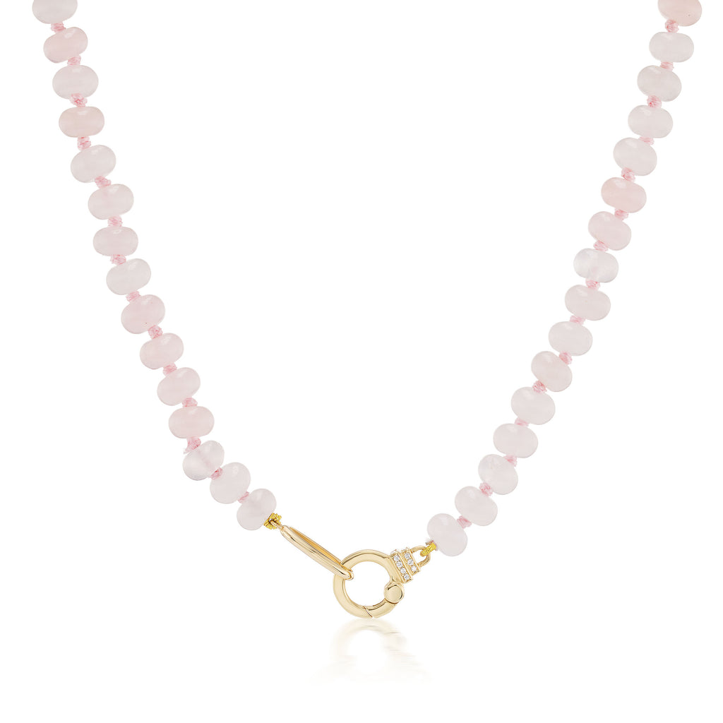 Beaded Riviere - Rose Quartz Beads Necklace - Nirwaana