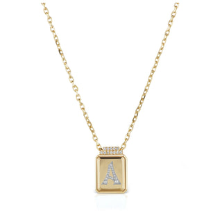 All-Gold Initial Signet Pendant