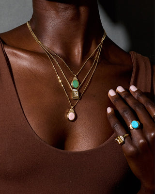 Gold Initial Signet Necklace