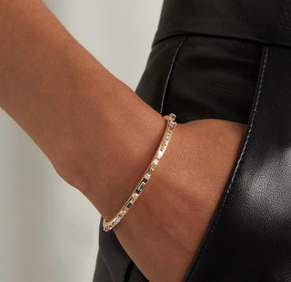 Baguette and Diamond Bangle
