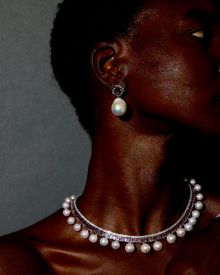Platinum Pearl Drop Nomad Earrings