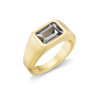 Brushed Gemstone Ring