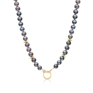 Black Tahitian Pearl Beaded Necklace