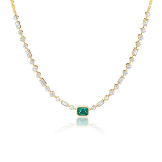 Cadence Gemstone Half-Tennis Necklace