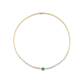 Cadence Gemstone Half-Tennis Necklace