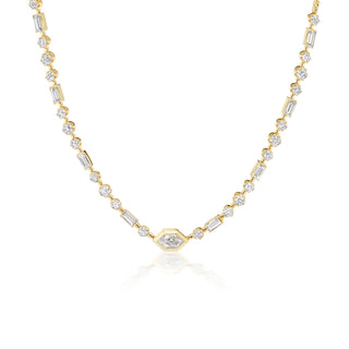 Cadence Gemstone Half-Tennis Necklace