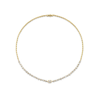 Cadence Gemstone Half-Tennis Necklace