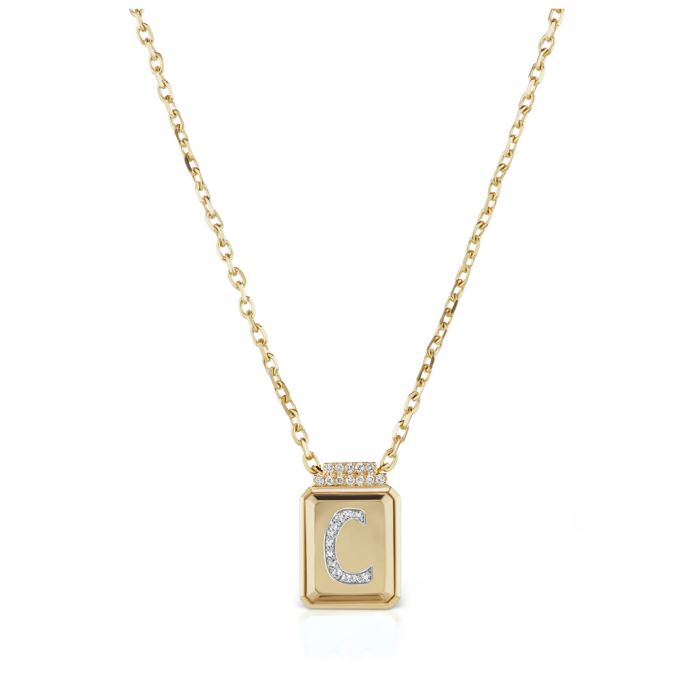 Gold Initial Signet Necklace – Sorellina