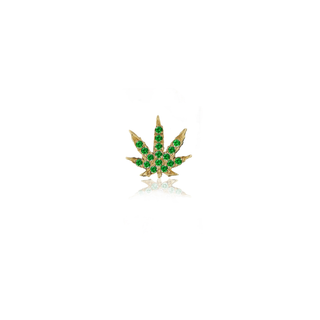 Cannabis Motif Single Stud