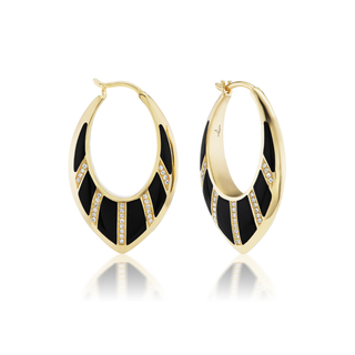 Stardust Inlay Hoops with Diamonds