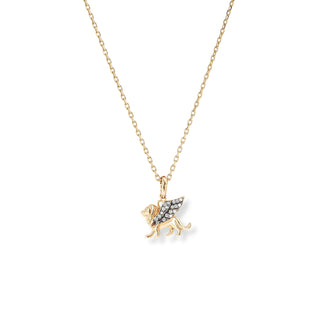 Winged Lion Charm Necklace