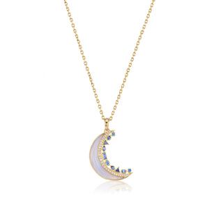 Crescent Moon Inlay Pendant